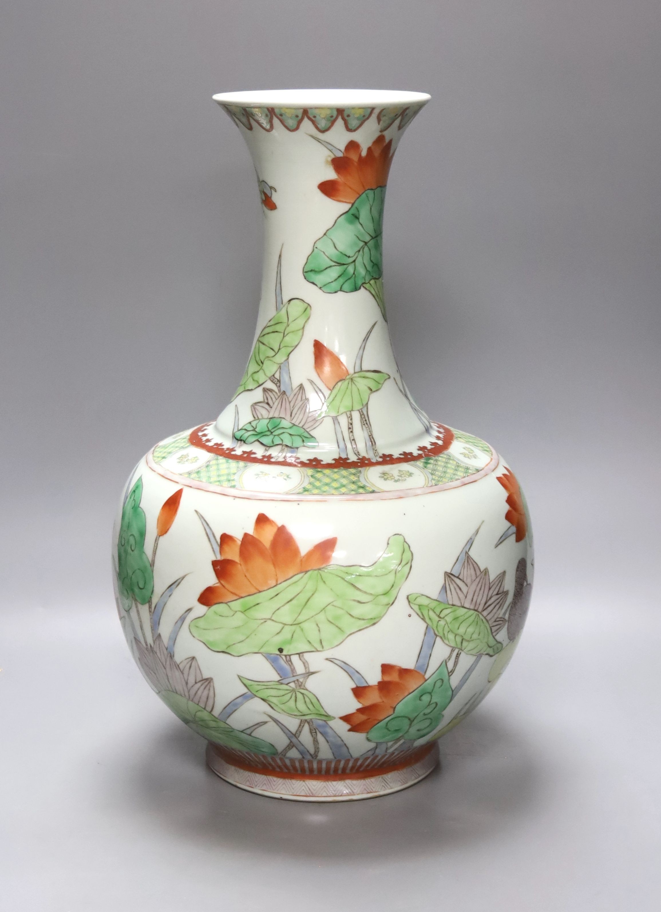 A large Chinese vase decorated with butterflies, height 44cm